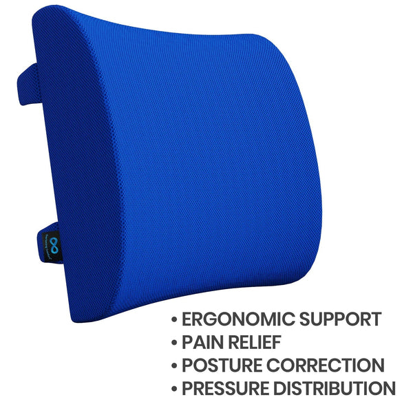 Everlasting Comfort The Original Lumbar Support Pillow - Improves Posture,  Promotes Back Pain Relief - Superior Office Chair Back Support for Gaming