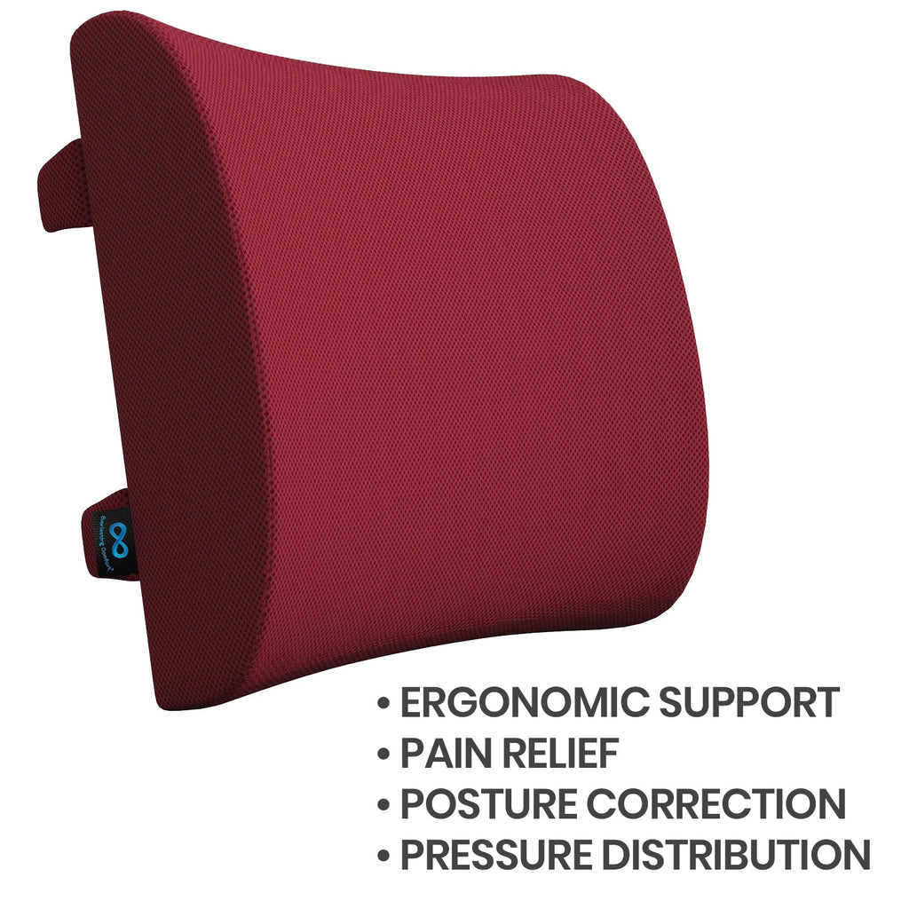 SET Premium Memory Foam Lumbar Back & Seat Cushion Pillow 4 Large