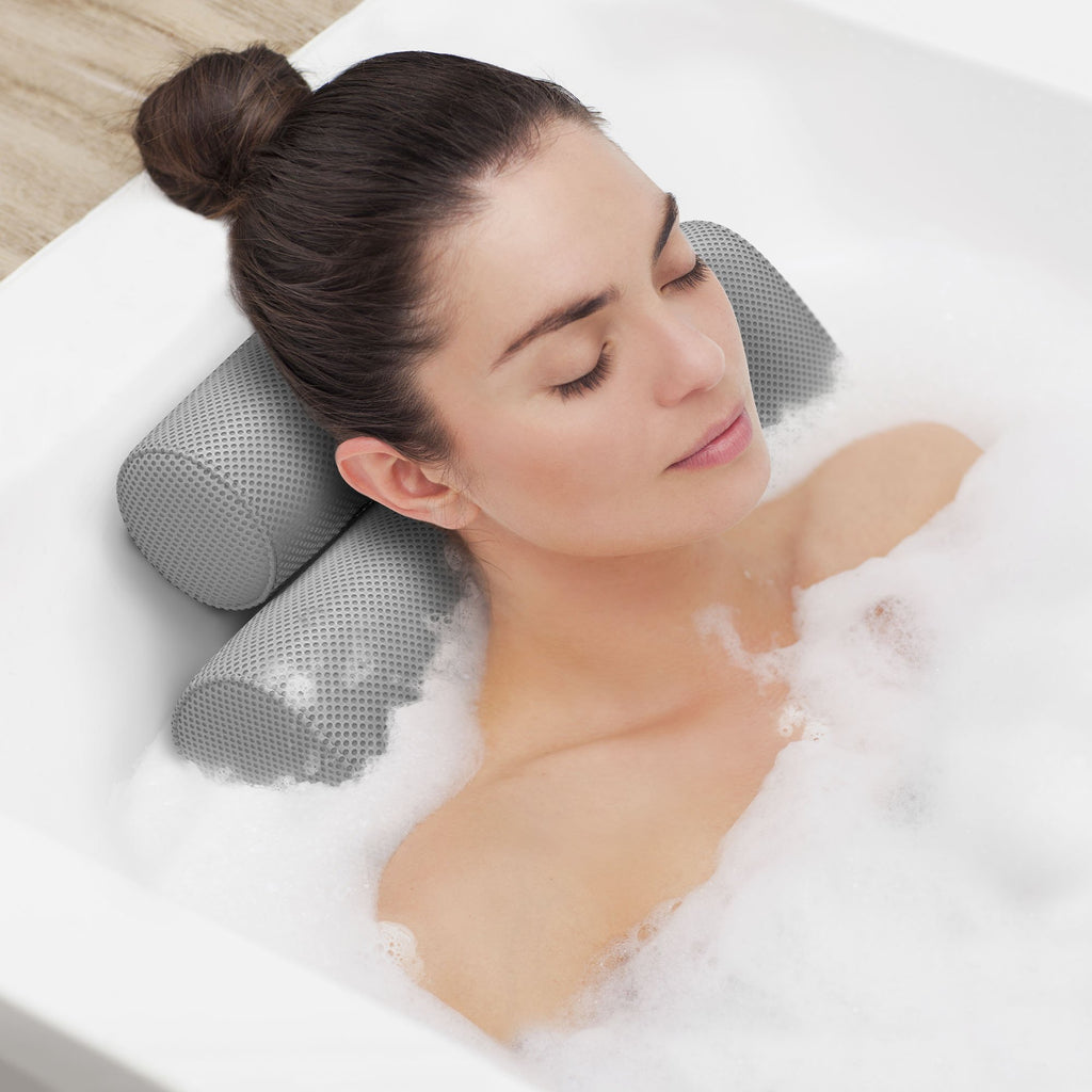 Luxury Bath Pillow - Relieve Stress and Rejuvenate - With Neck and Head  Rest Support - Ergonomic Shape and Extra Soft Mesh - Bathtub Pillow, Bath  Pillows for Tub, Bath Accessories, Bathtub Accessories