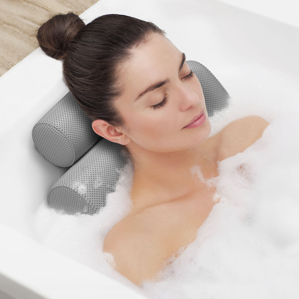 Luxury Non-Slip Spa Bathtub Pillow with 6 Suction Cups, 3D Mesh Spa Bath  Pillow Home Spa Tub Pillow Bath Cushion for Head, Neck, Back and Shoulders  