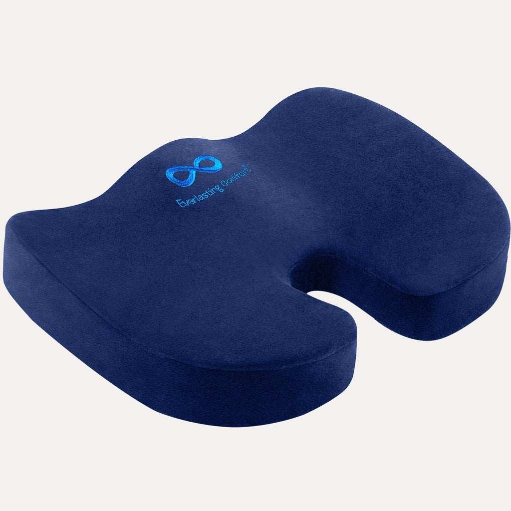 Memory Foam Seat Cushion Black Non-Slip for Car Office Chair Butt Pillow